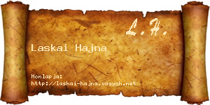 Laskai Hajna névjegykártya